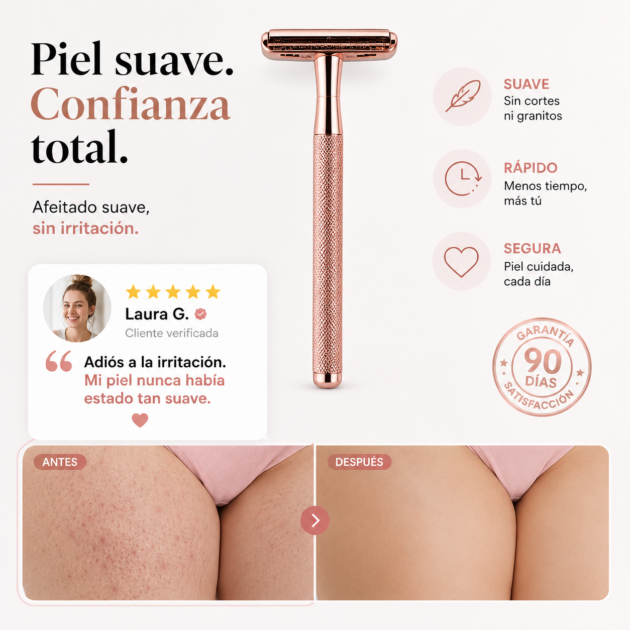 SKINRAZR™ — Rasuradora de precisión para una piel suave