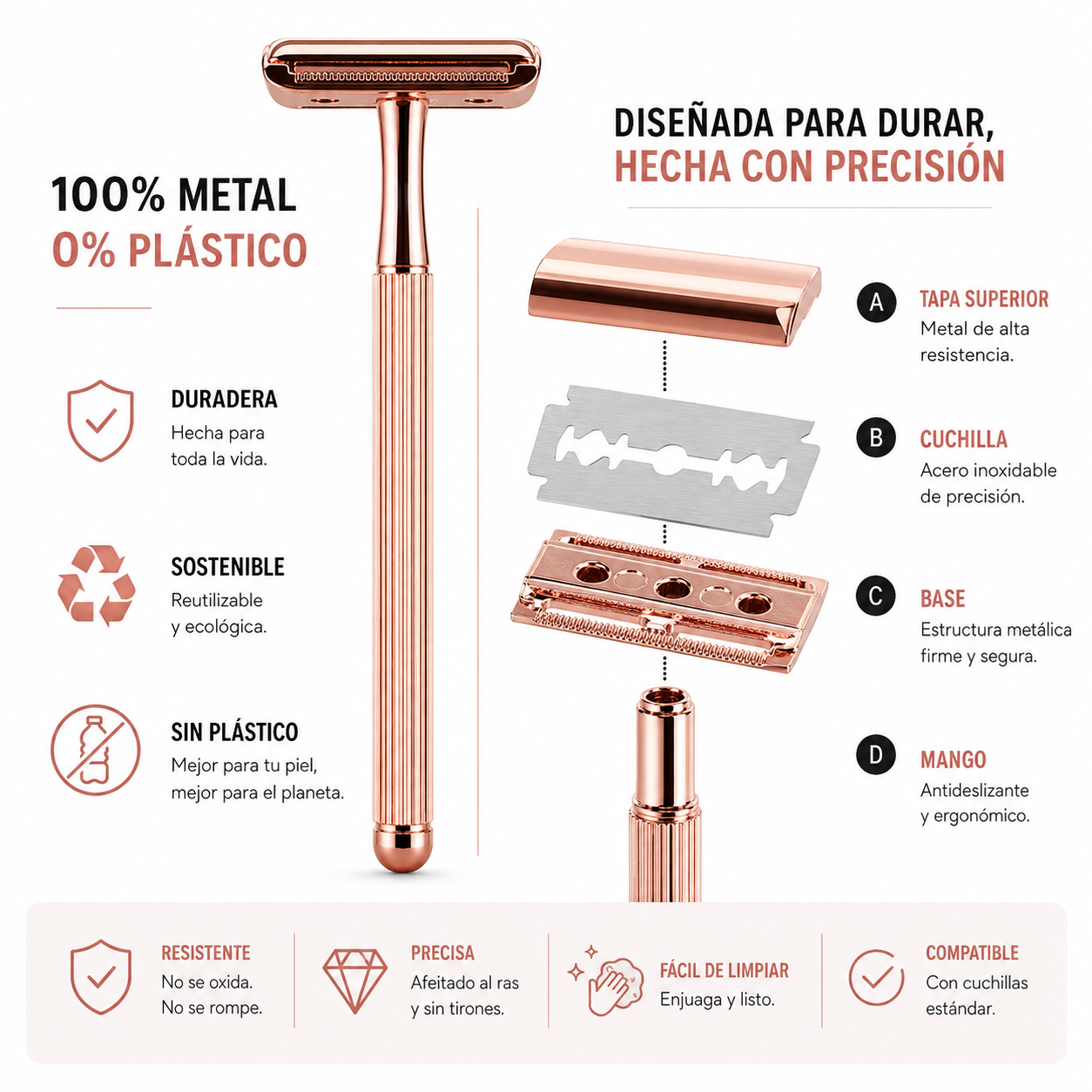 SKINRAZR™ — Rasuradora de precisión para una piel suave